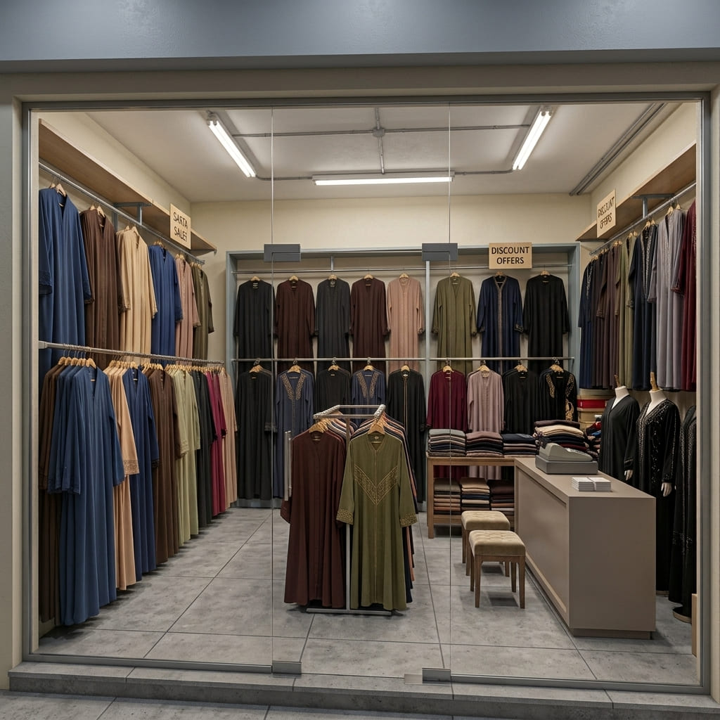 Affordable small abaya rental shop