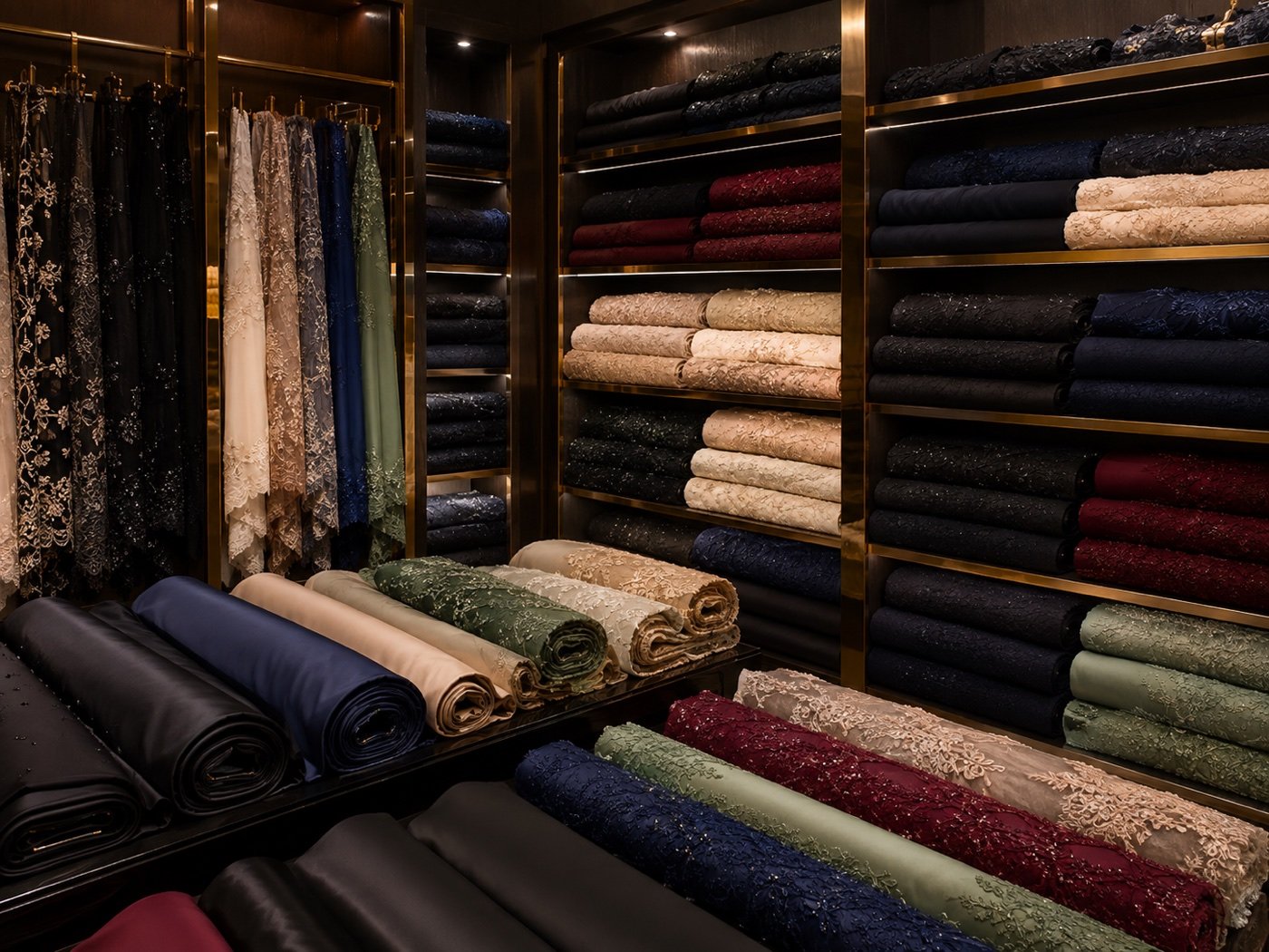 Premium abaya textile showroom